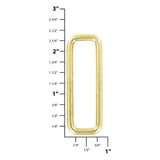 2" Shiny Brass, Rectangular Ring, Steel, #C-25-2-BP