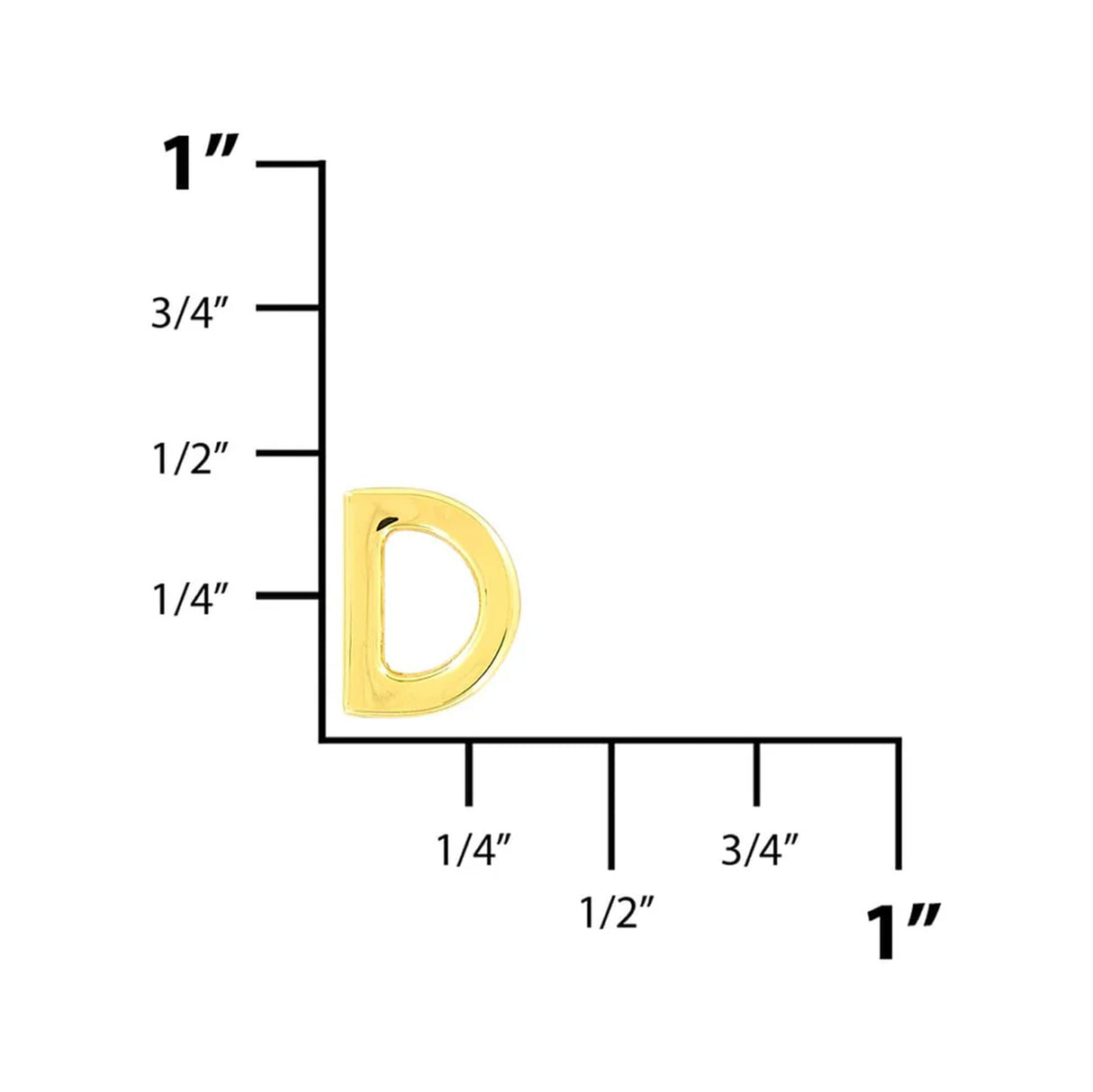 3/16" Shiny Gold , Solid D Ring, Zinc Alloy, #P-3141-GOLD