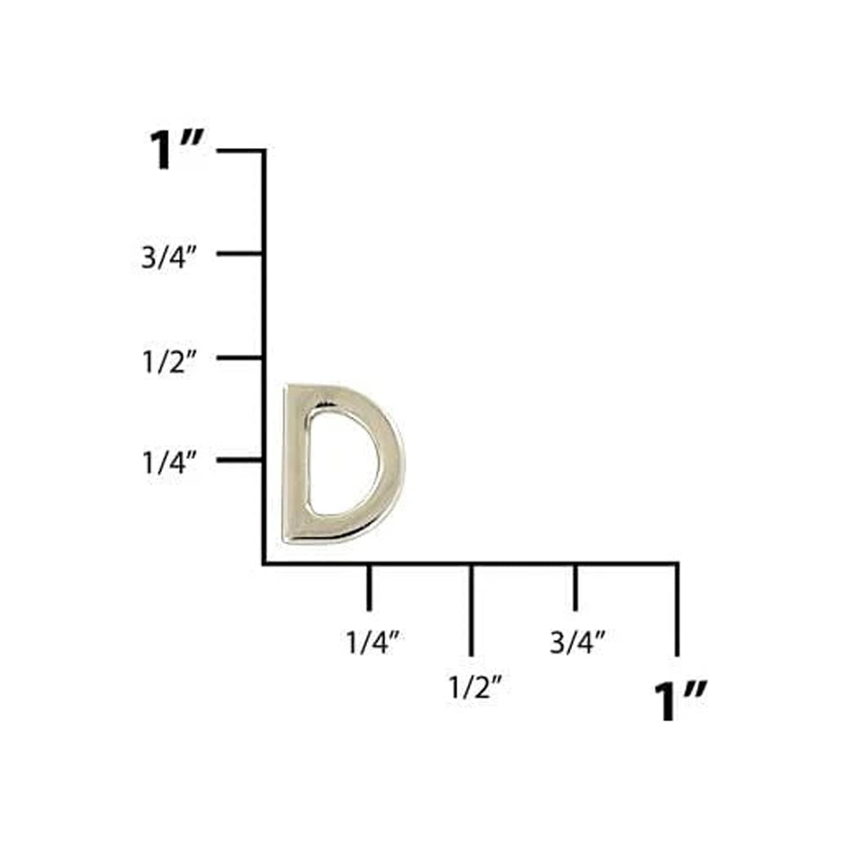 3/16" Shiny Nickel, Solid D Ring, Zinc Alloy, #P-3141-NIC