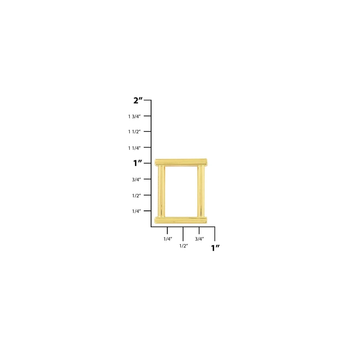 3/4" Shiny Gold, Solid Rectangular Ring, Zinc Alloy, #P-2642-GOLD