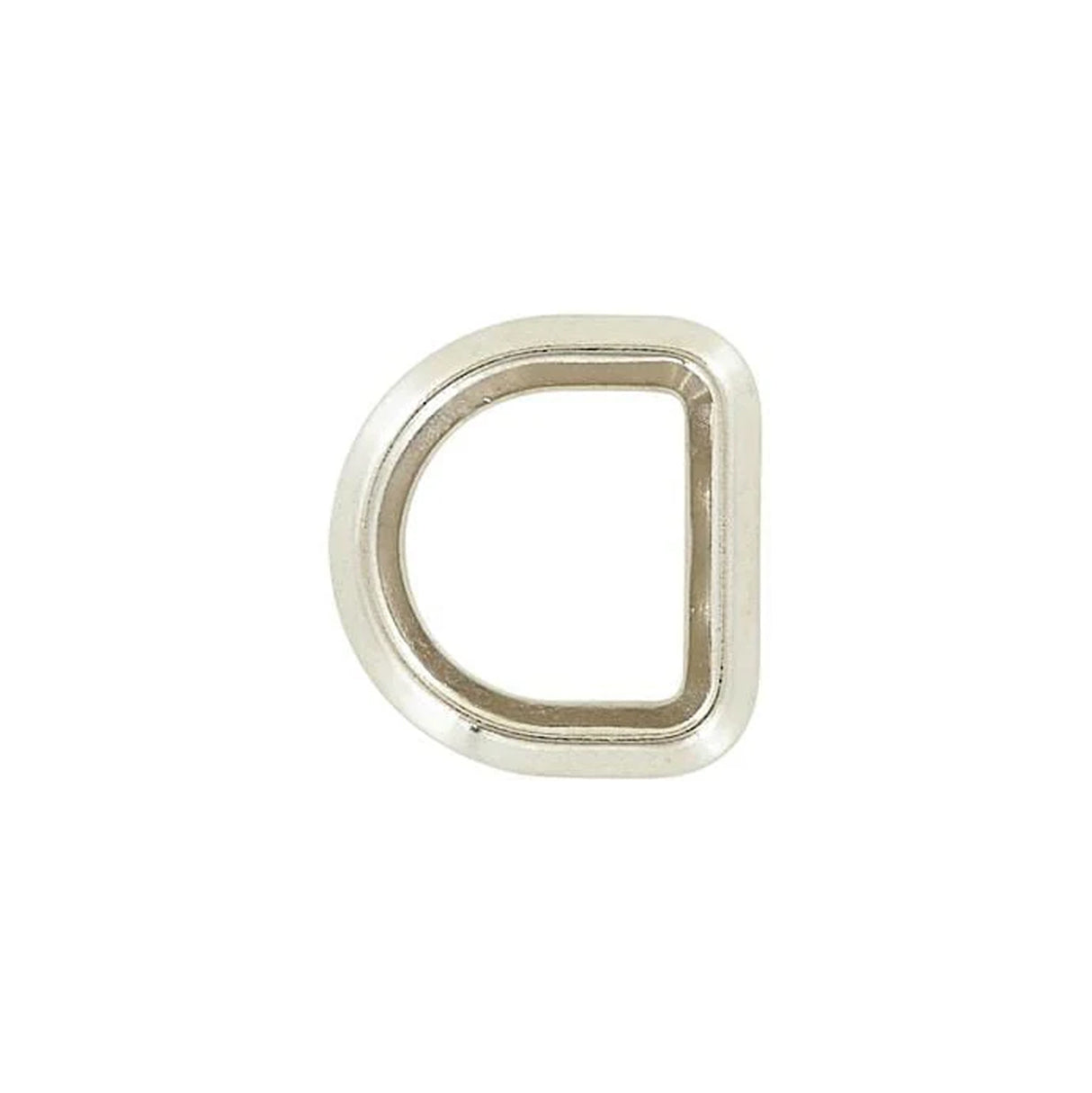 3/4" Shiny Nickel, Solid Beveled D Ring, Zinc Alloy, #P-2884-NIC