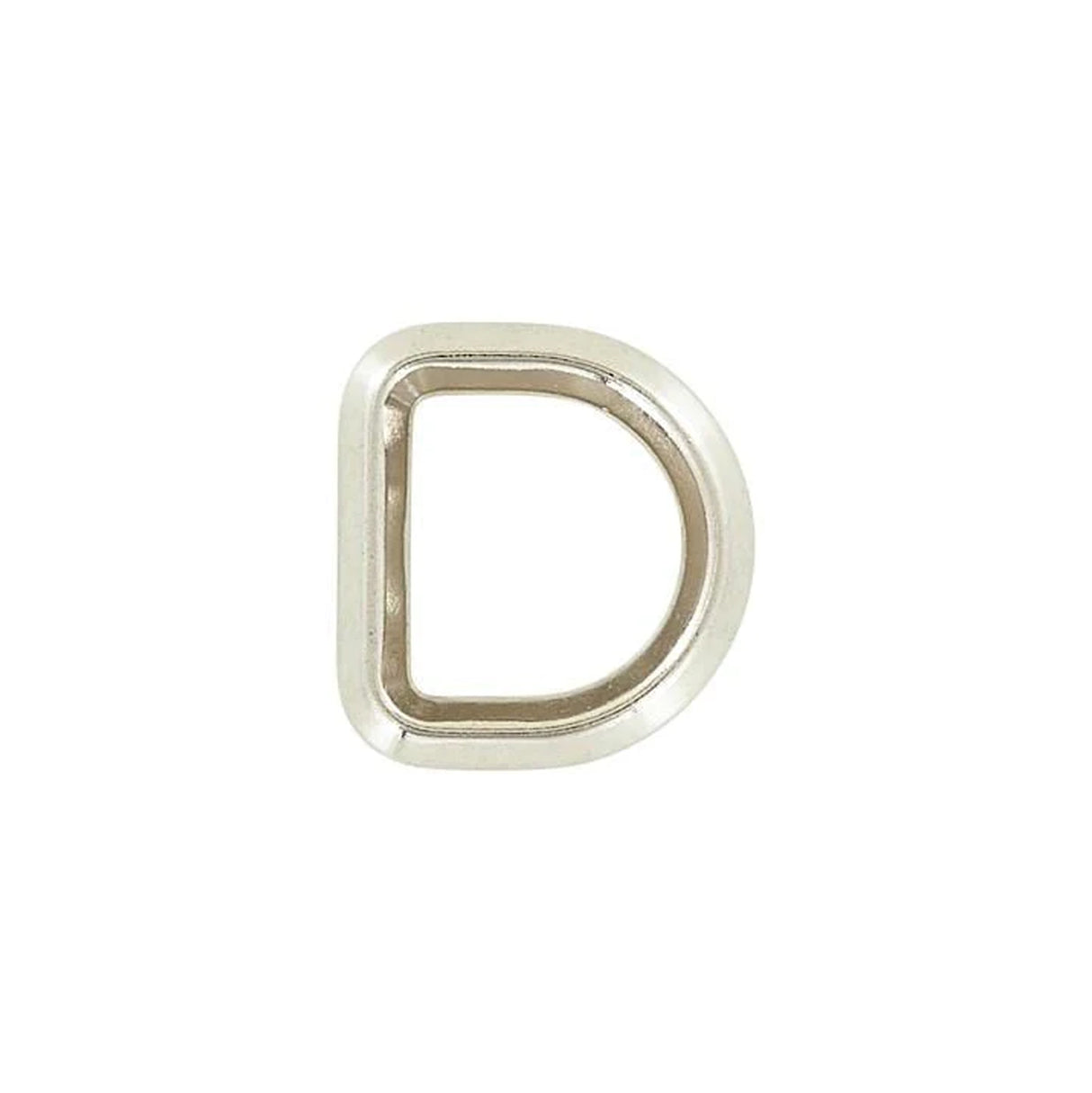 3/4" Shiny Nickel, Solid Beveled D Ring, Zinc Alloy, #P-2884-NIC