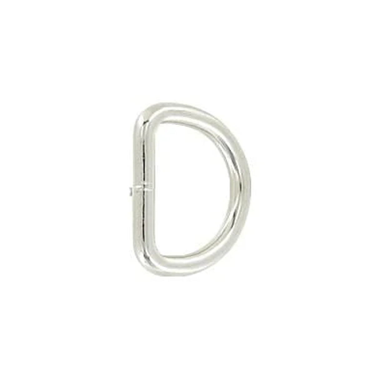 3/4" Shiny Nickel, Welded D Ring, Steel, #D-408-3-4-NP