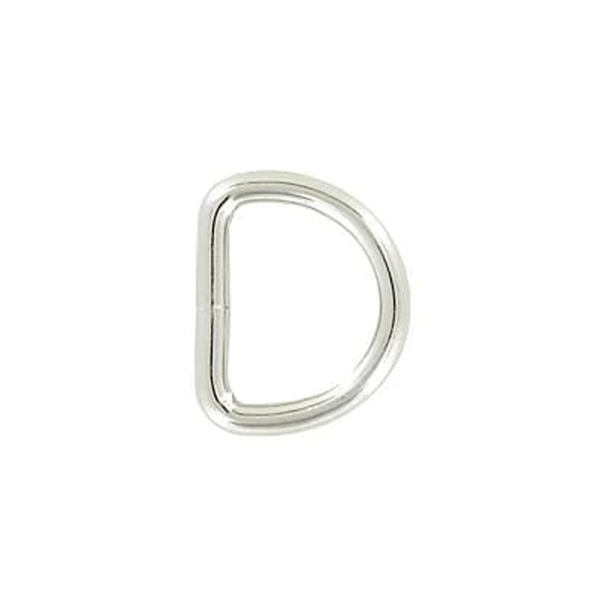 3/4" Shiny Nickel, Welded D Ring, Steel, #D-408-3-4-NP