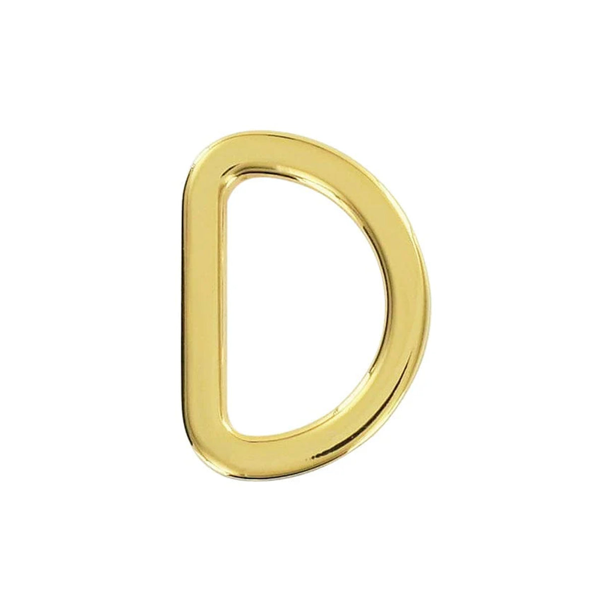 3/4" Shiny Gold, Flat Cast D Ring, Zinc Alloy-PK5, #P-2562-GOLD