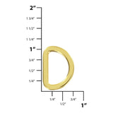 3/4" Shiny Gold, Flat Cast D Ring, Zinc Alloy-PK5, #P-2562-GOLD