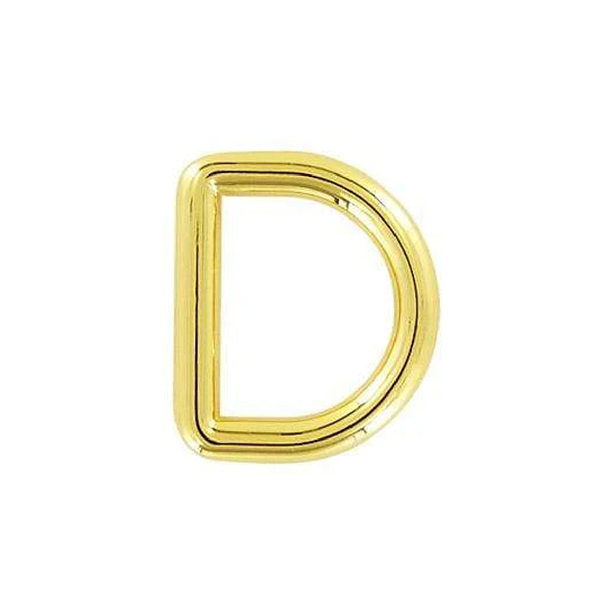 3/4"Shiny Gold, Solid D Ring, Zinc Alloy, #P-3151-GOLD