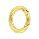 5/8" Shiny Gold, Spring Gate Round Ring, Zinc Alloy-PK5, #P-2578-GOLD