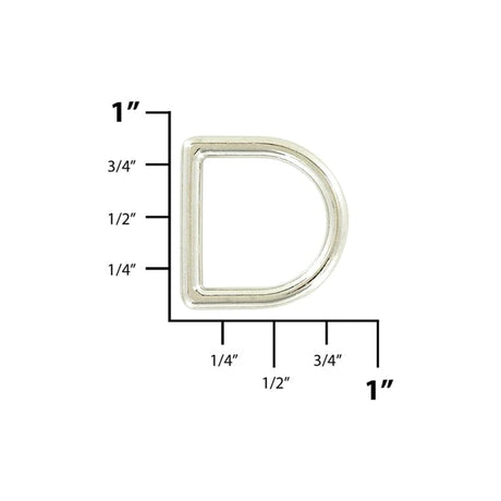 5/8" Nickel, Cast D-Ring, Zinc Alloy, #D-302-NP