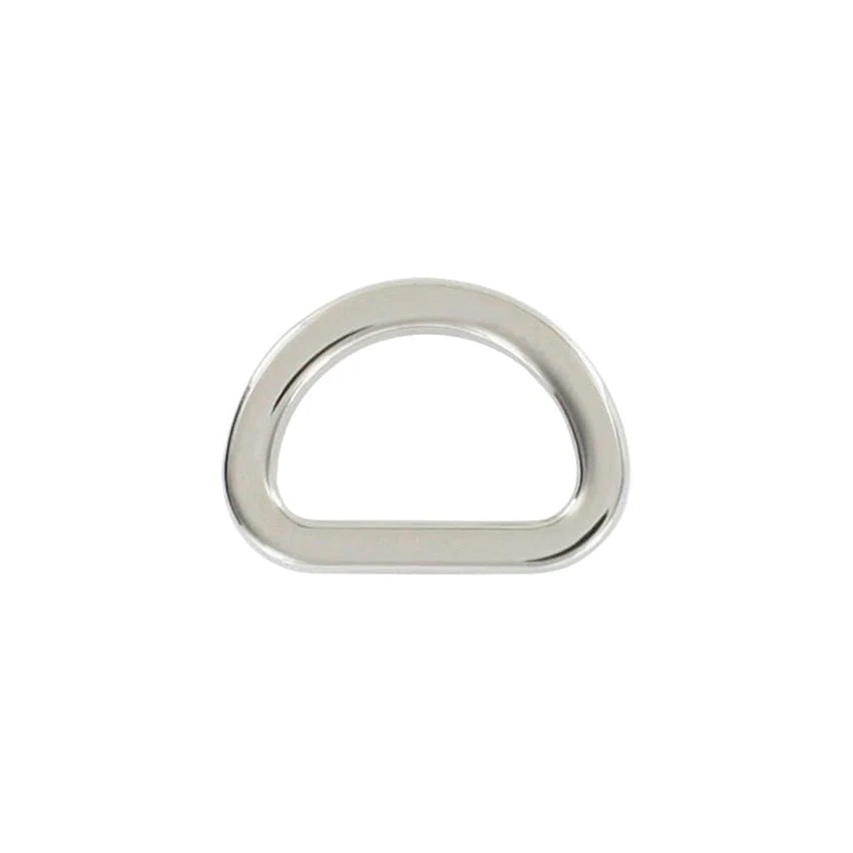 5/8" Shiny Nickel, Cast Flat D Ring, Zinc Alloy-PK5, #P-2563-NIC