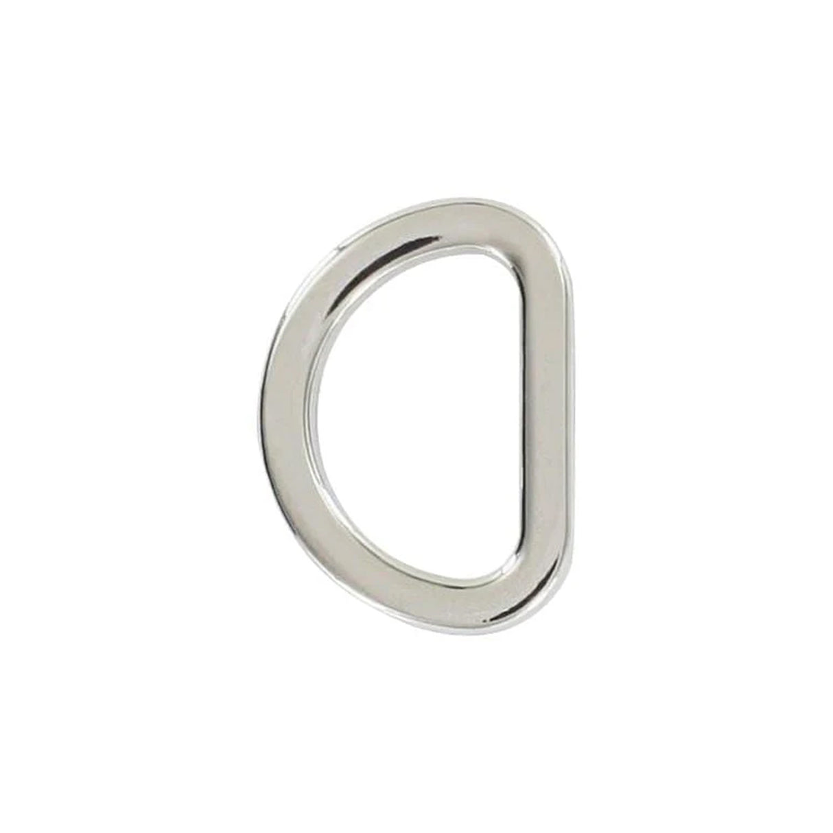 5/8" Shiny Nickel, Cast Flat D Ring, Zinc Alloy-PK5, #P-2563-NIC