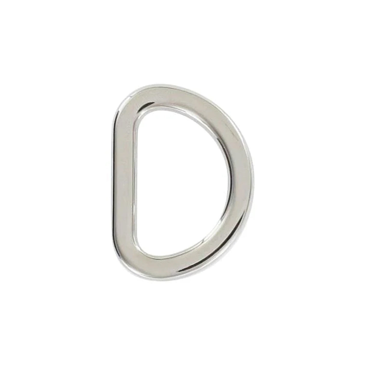 5/8" Shiny Nickel, Cast Flat D Ring, Zinc Alloy-PK5, #P-2563-NIC