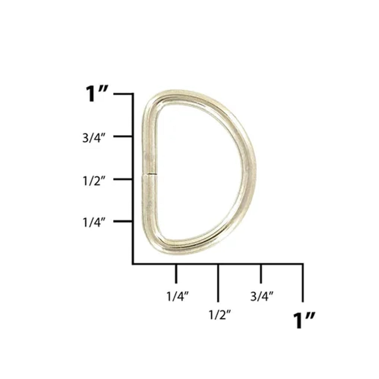 5/8" Nickel, Split D Ring Light, Steel, #D-103-NP