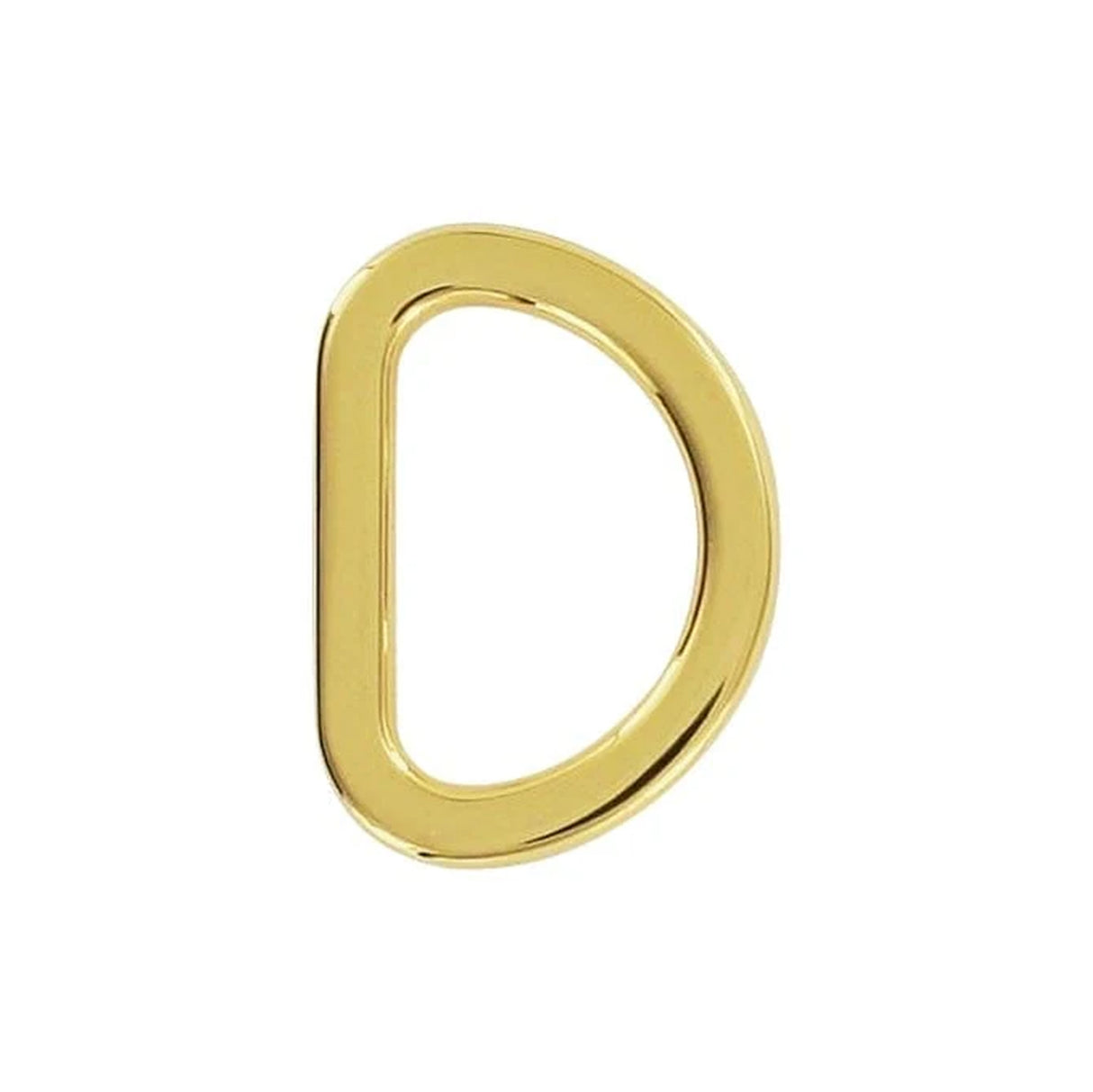 5/8" Shiny Gold, Cast Flat D Ring, Zinc Alloy-PK5, #P-2563-GOLD