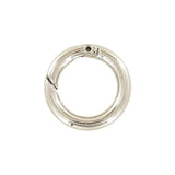 5/8" Shiny Nickel, Spring Gate Round Ring, Zinc Alloy-PK5, #P-2578-NIC