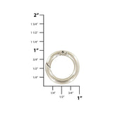 5/8" Shiny Nickel, Spring Gate Round Ring, Zinc Alloy-PK5, #P-2578-NIC