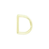 7/8" Shiny Gold, Solid D Ring, Zinc Alloy, #D-304-BP