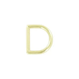 7/8" Shiny Gold, Solid D Ring, Zinc Alloy, #D-304-BP