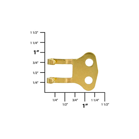 1 1/4" Brass, 2-Hole Gunsling Rifle Hook, Steel, #C-1166