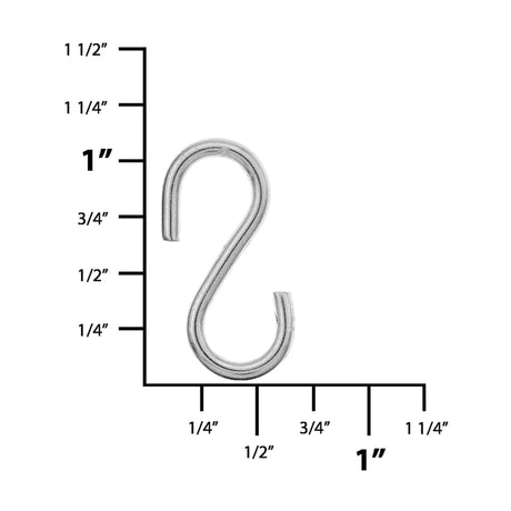 3/4" Nickel, S-Hook, Steel, #P-1341-NP