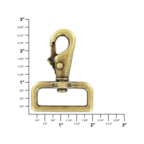 1 1/2" Antique Brass, Lever Swivel Snap Hook, Zinc Alloy, #P-2059-ANTB