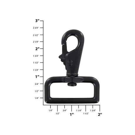 1 1/2" Matte Black, Lever Swivel Snap Hook, Zinc Alloy, #P-2059-BLK