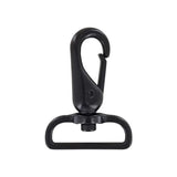 1 1/2" Shiny Black, Lever Swivel Snap Hook, Zinc Alloy, #P-2218-BLK