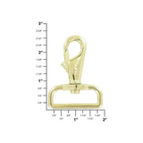 1 1/2" Shiny Gold, Lever Swivel Snap Hook, Zinc Alloy, #P-2059-BP