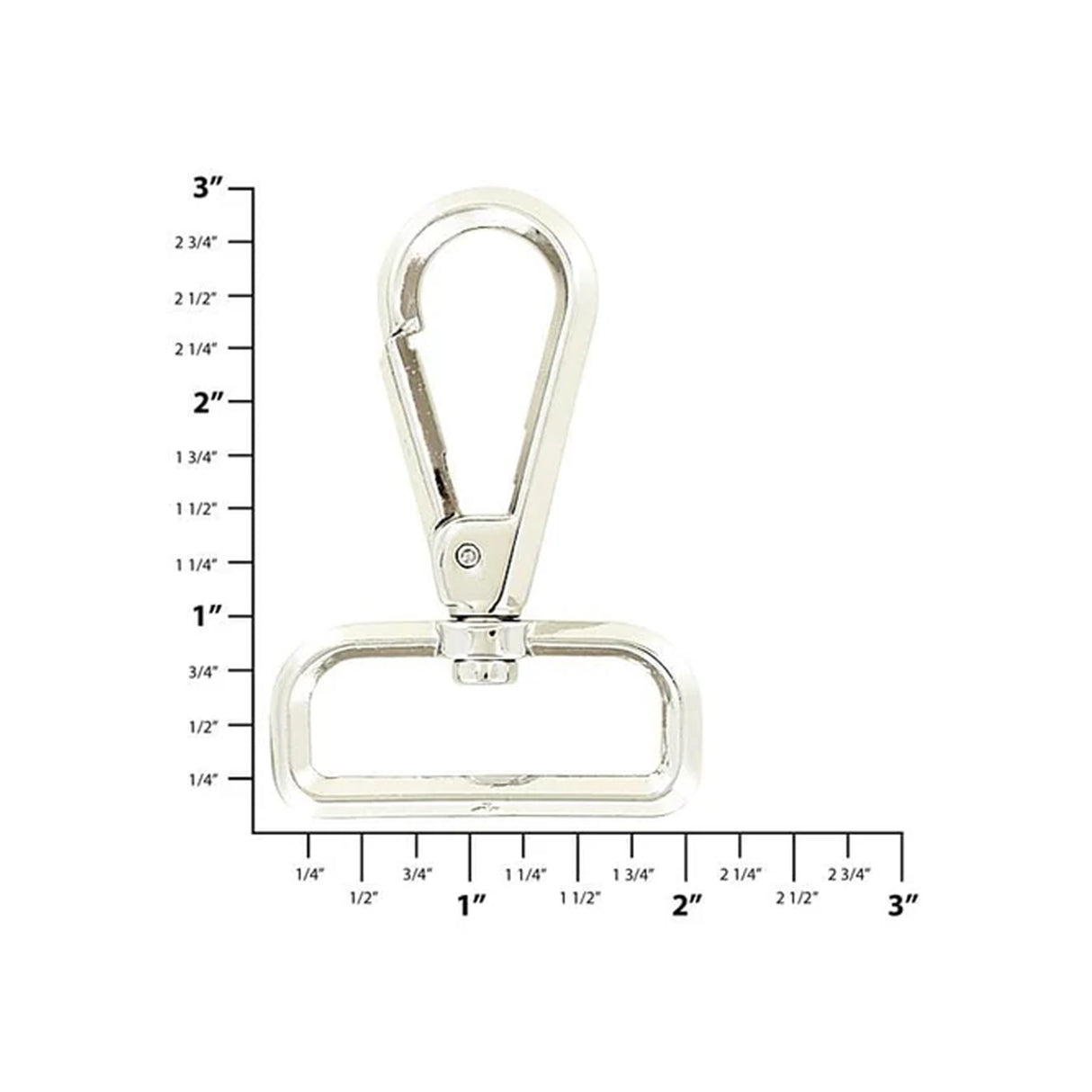 1 1/2" Shiny Nickel,  Lever Swivel Snap Hook Beveled, Zinc Alloy, #P-2892-NIC