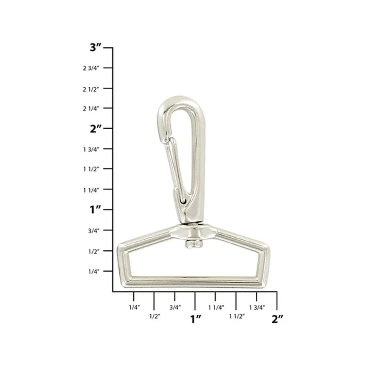 1 1/2" Nickel, Lever Swivel Snap Hook, Zinc Alloy, #P-2205-NP