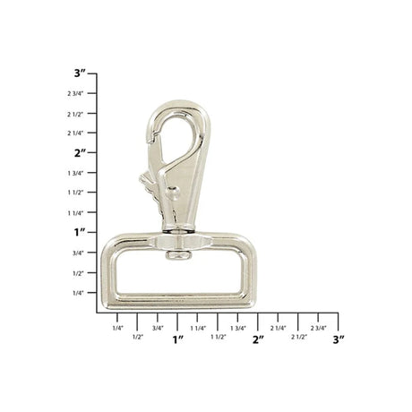 1 1/2" Shiny Nickel, Lever Swivel Snap Hook, Zinc Alloy, #P-2059-NP