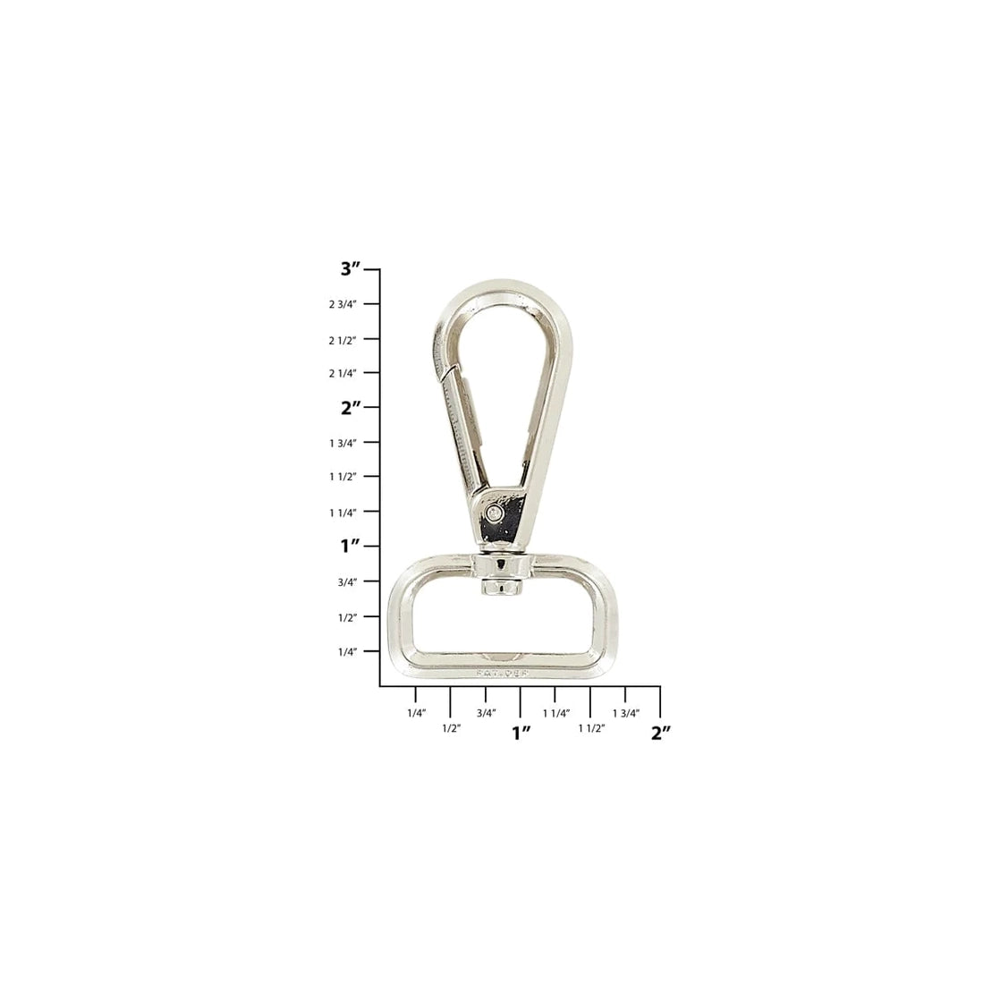 1 1/4" Nickel, Lever Swivel Snap Hook Beveled, Zinc Alloy, #P-2891-NIC