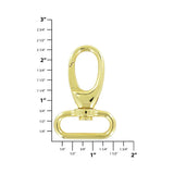 1 1/4" Shiny Gold, Lever Swivel Snap Hook, Zinc Alloy, #P-2149-GOLD