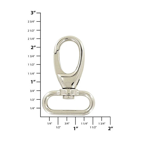 1 1/4" Shiny Nickel, Lever Swivel Snap Hook, Zinc Alloy, #P-2149-NP