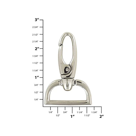 1 1/4" Shiny Nickel, Lever Swivel Snap Hook, Zinc Alloy, #P-2660-NIC