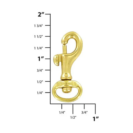 1/2" Brass,  Bolt Swivel Snap Hook, Solid Brass, #P-1923-SB