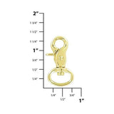 1/2" Shiny Gold, Trigger  Swivel Snap Hook, Zinc Alloy-PK5, #P-2827-GOLD