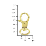 1/2" Gold, Trigger Swivel Snap Hook, Zinc Alloy, #P-3125-GOLD