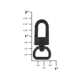 1/2" Matte Black, Lever Swivel Snap Hook, Zinc Alloy, Zinc Alloy-5pk, #P-2765-BLK