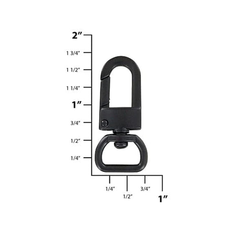 1/2" Matte Black, Lever Swivel Snap Hook, Zinc Alloy, Zinc Alloy-5pk, #P-2765-BLK