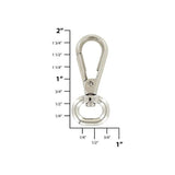 1/2" Shiny Nickel, Lever Swivel Snap Hook, Zinc Alloy, #P-2887-NIC