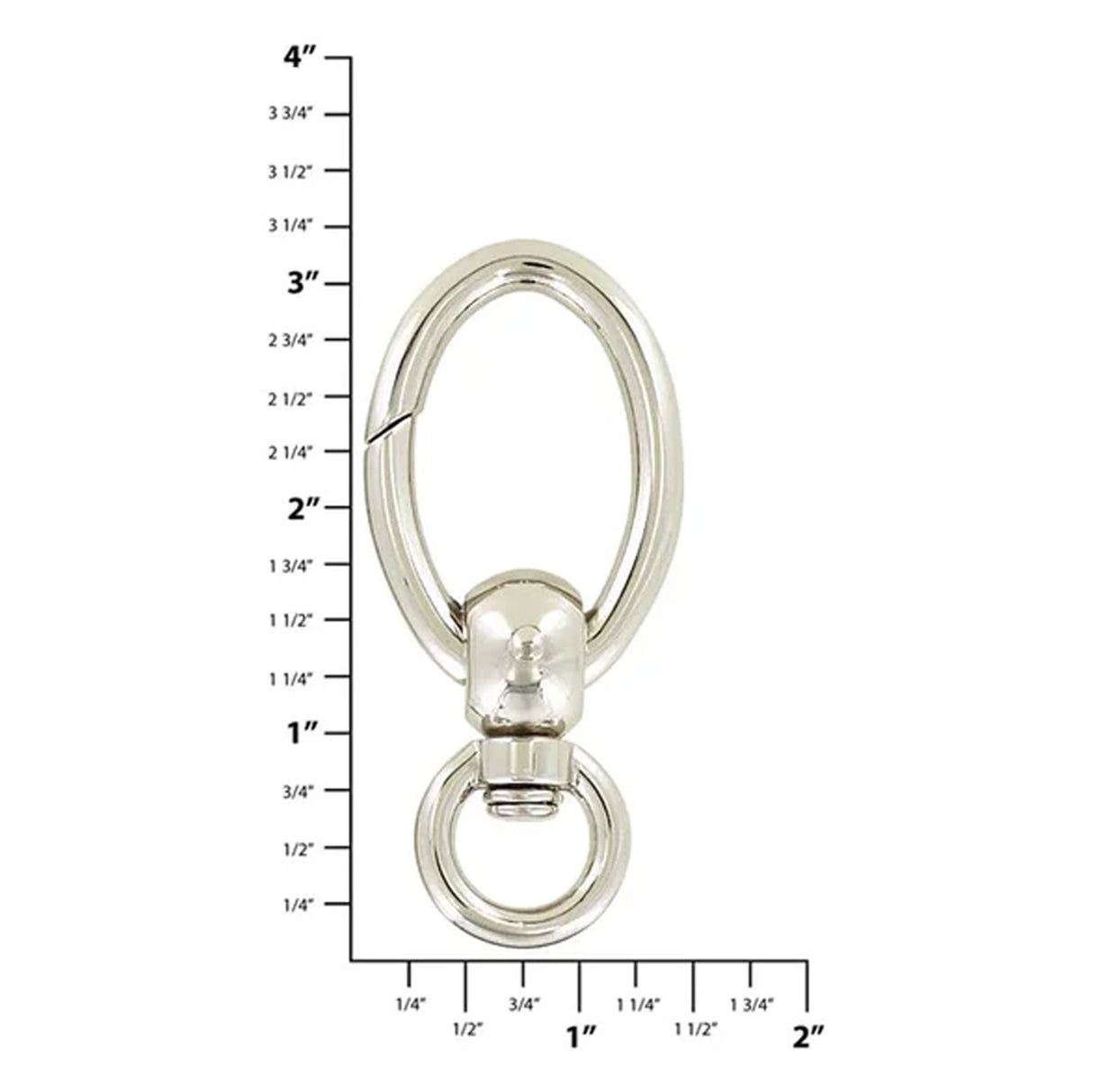 1/2" Nickel, Lever Swivel Snap Hook, Zinc Alloy, #P-3013-NIC