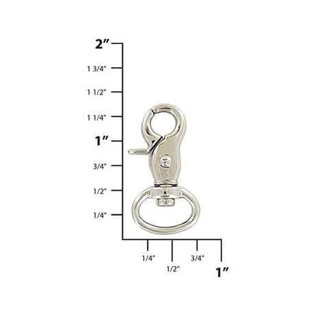 1/2" Shiny Nickel, Trigger  Swivel Snap Hook, Zinc Alloy-PK5, #P-2827-NIC