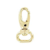 1/2" Shiny Gold, Lever Swivel Snap Hook, Zinc Alloy- 5pk, #P-2297-GOLD