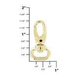 1/2" Shiny Gold, Lever Swivel Snap Hook, Zinc Alloy- 5pk, #P-2297-GOLD