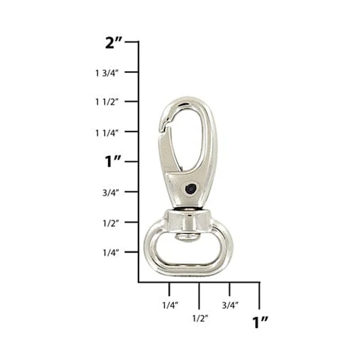 1/2" Shiny Nickel, Lever Swivel Snap Hook, Zinc Alloy-PK5, #P-2297-NP