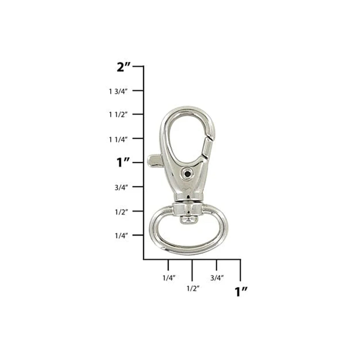 1/2" Shiny Nickel, Trigger  Swivel Snap Hook, Zinc Alloy -PK5, #P-1276-NP