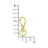 1/4" Shiny Gold, Lever Swivel Snap Hook, Zinc Alloy-PK5, #P-3128-GOLD