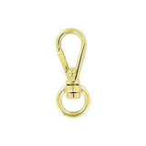 1/4" Shiny Gold, Lever Swivel Snap Hook, Zinc Alloy-PK5, #P-3128-GOLD