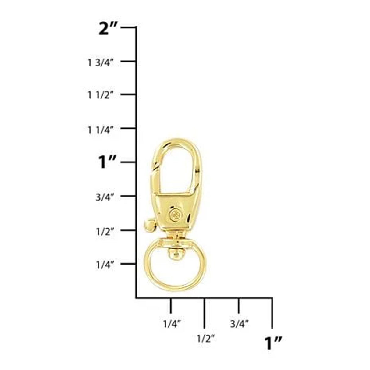 1/4" Shiny Gold, Trigger Swivel Snap Hook, Zinc Alloy-PK5, #P-2572-GOLD